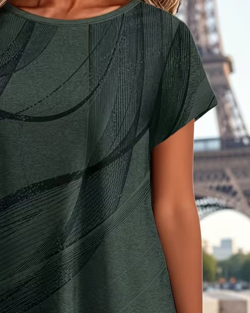 T-Shirt Short Sleeves Asymmetrical Hem