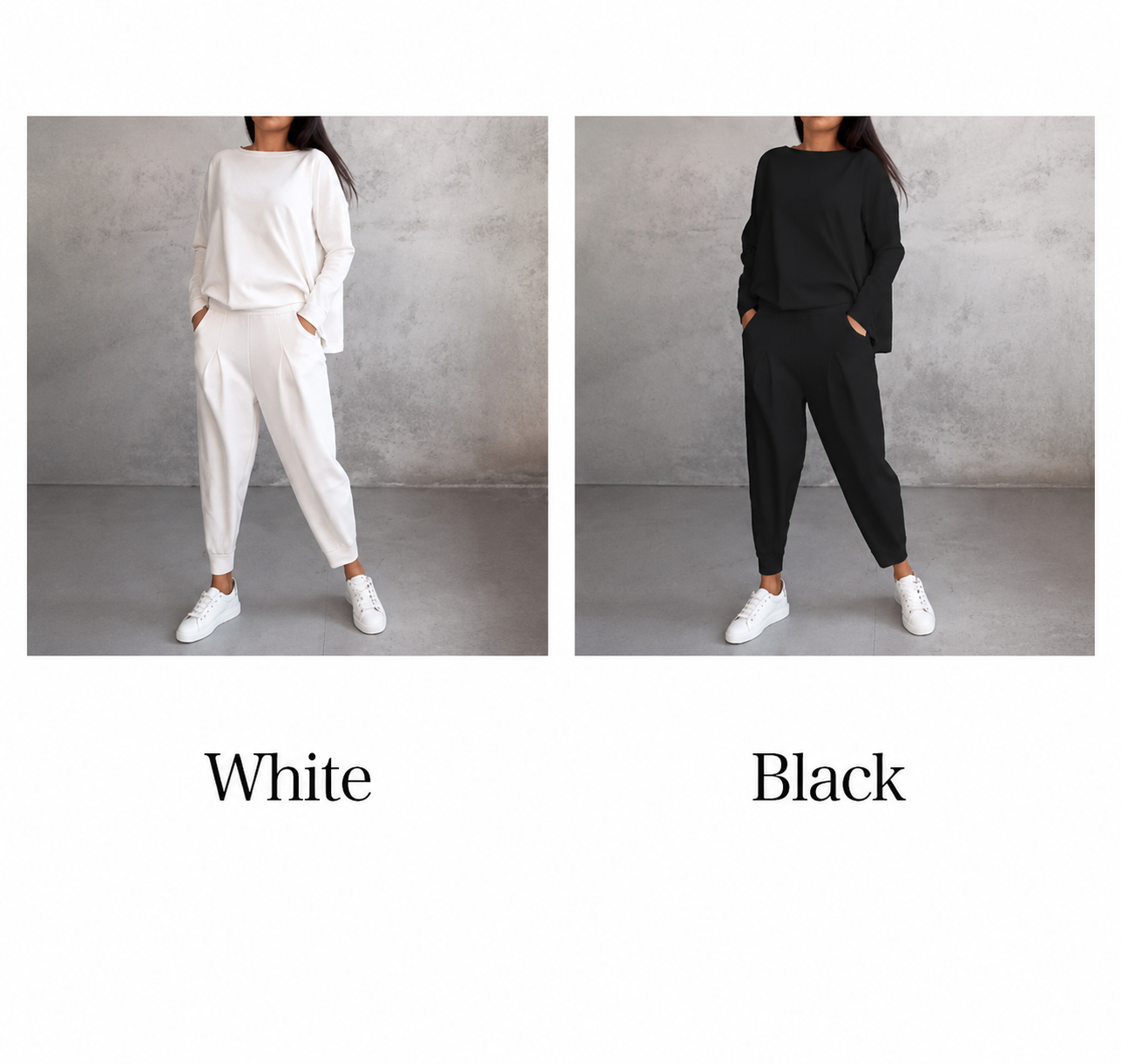 Mode, Leisure Long Sleeve Round Neck & Pants 2-Piece Set