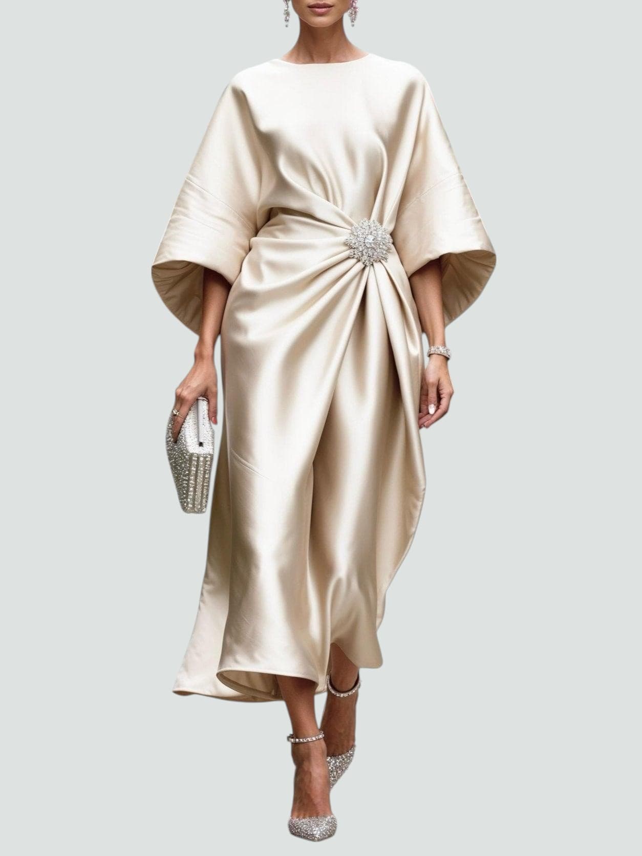 Albertine | Elegant Long Satin Dress