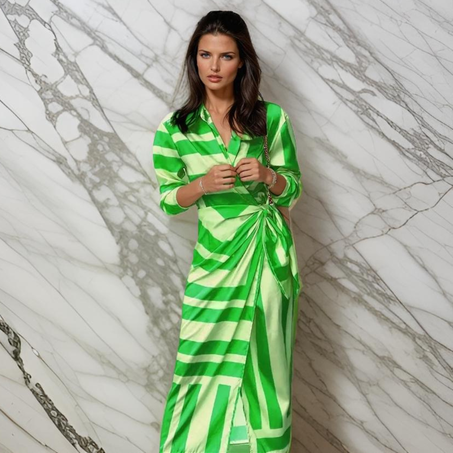 Heather | Abstract Print Wrap Dress