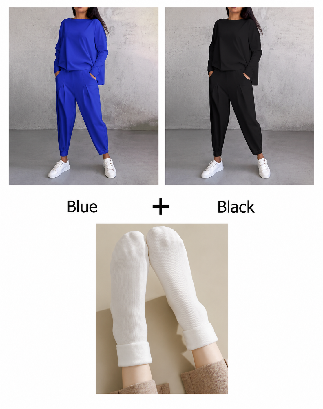 Mode, Leisure Long Sleeve Round Neck & Pants 2-Piece Set