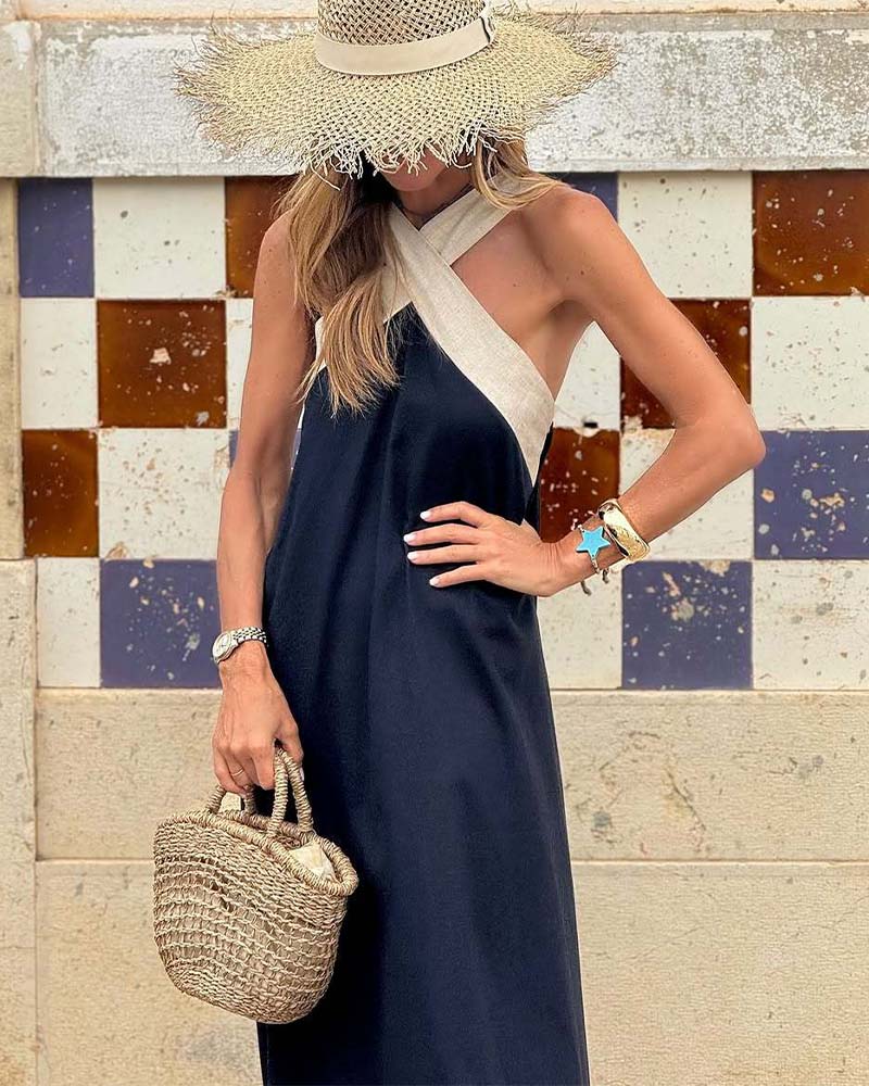 Emma | Chic Cross-Back Maxi Dress