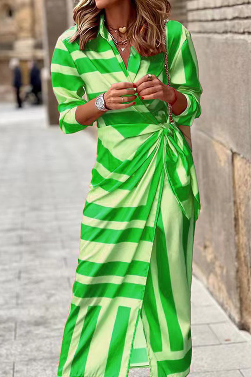 Brooke | Striped Button-Up Wrap Dress