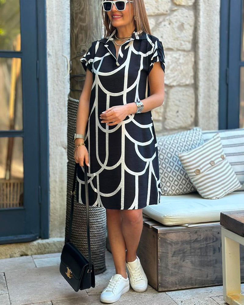 Fiona | Bold Geometric Print Dress