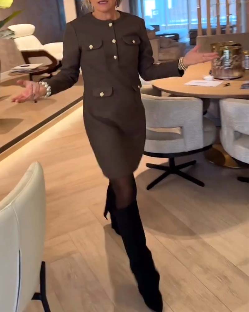 Elegant and Slim Dress in Chanel Style