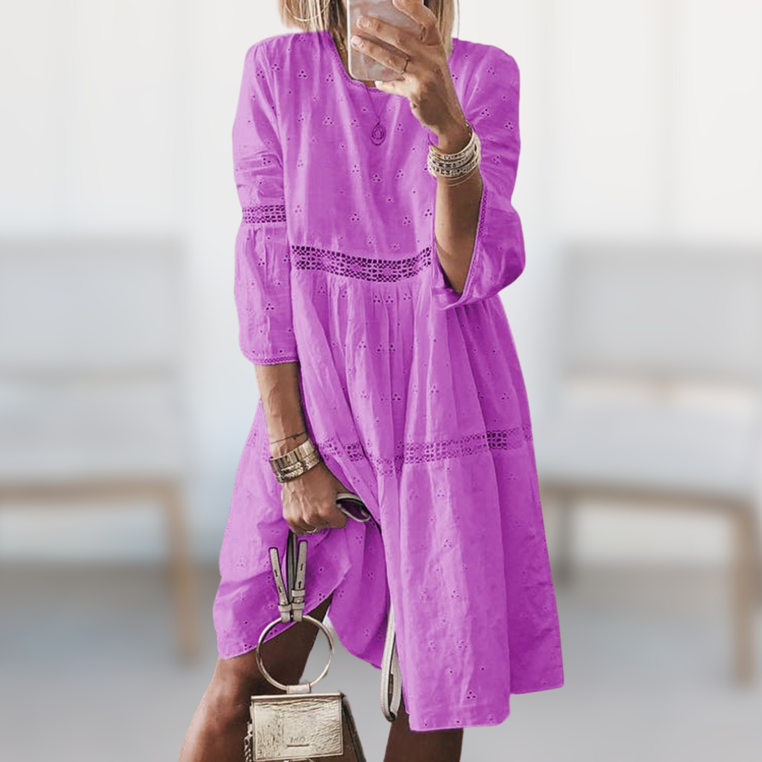 Jenna | Eyelet Detail A-Line Dress