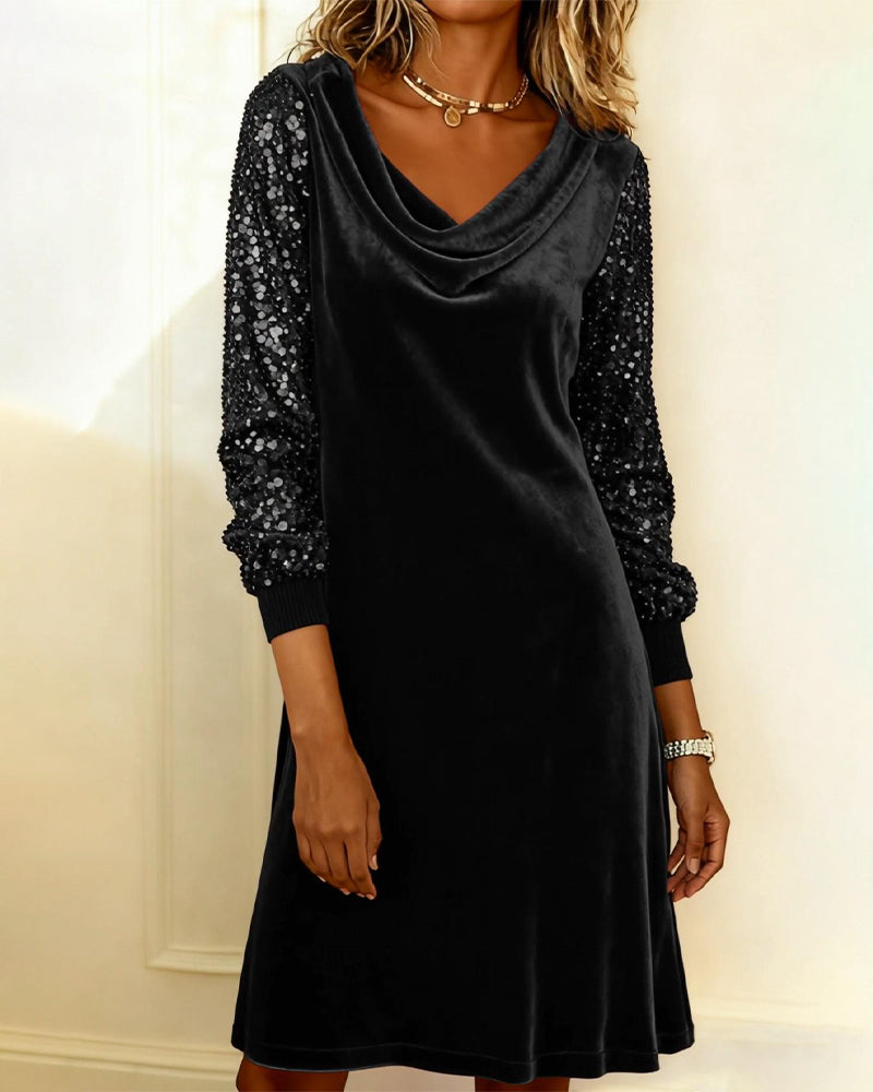 Dress Elegant Velvet and Sequins