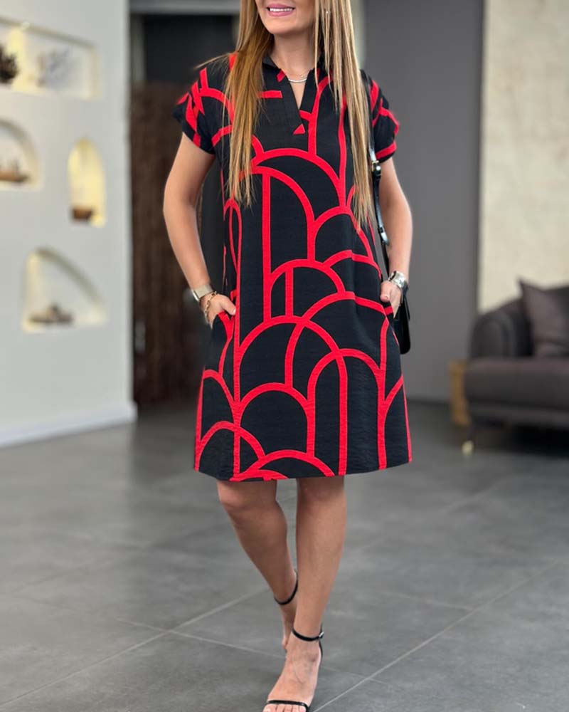 Fiona | Bold Geometric Print Dress