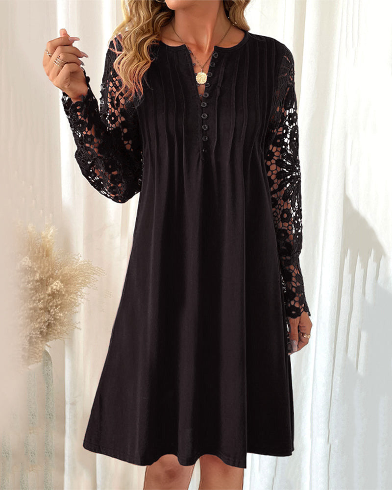 Georgia | Stylish Button-Front Lace Dress