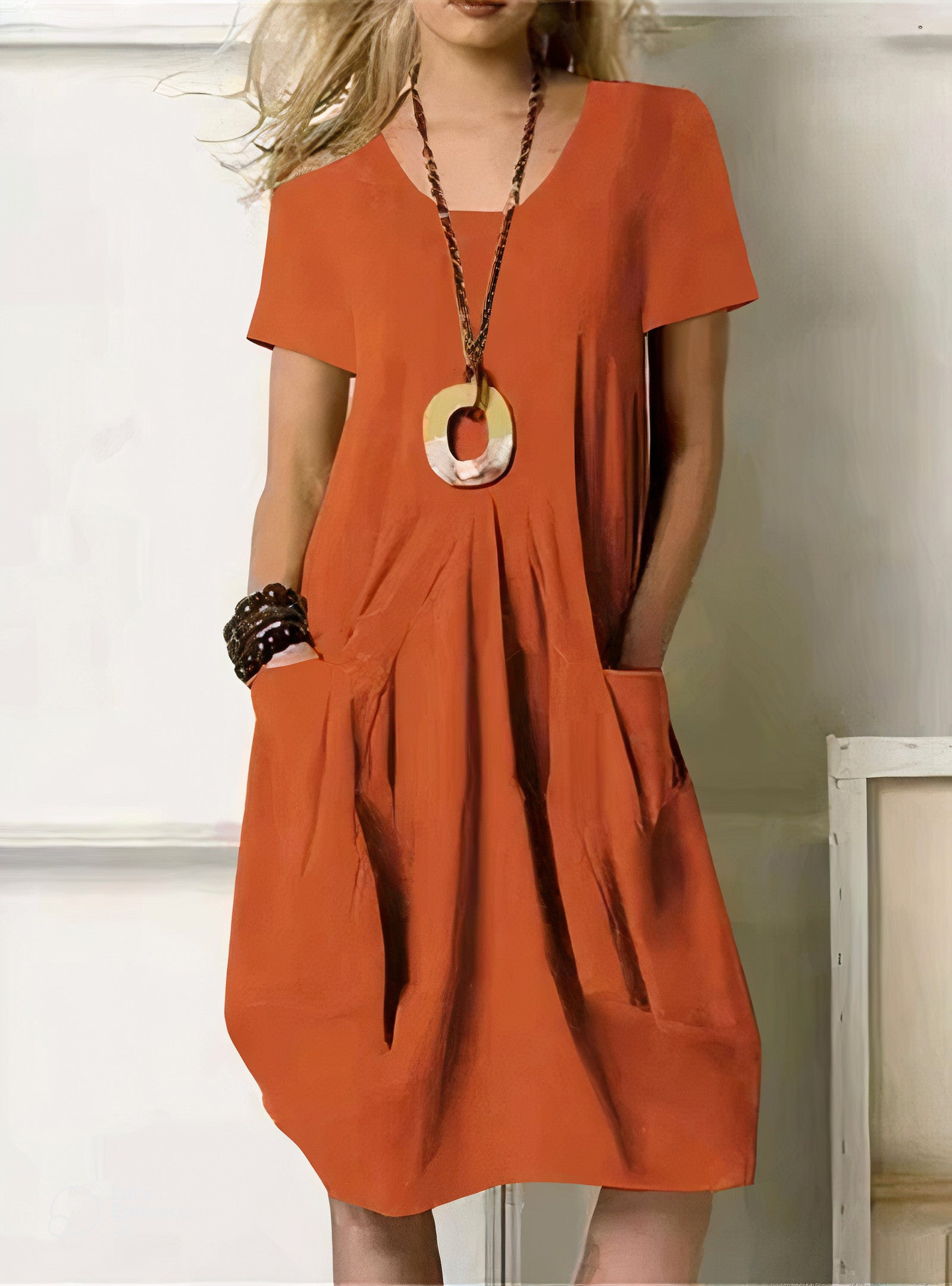 Brandy | Soft Pocket Pleat Day Dress