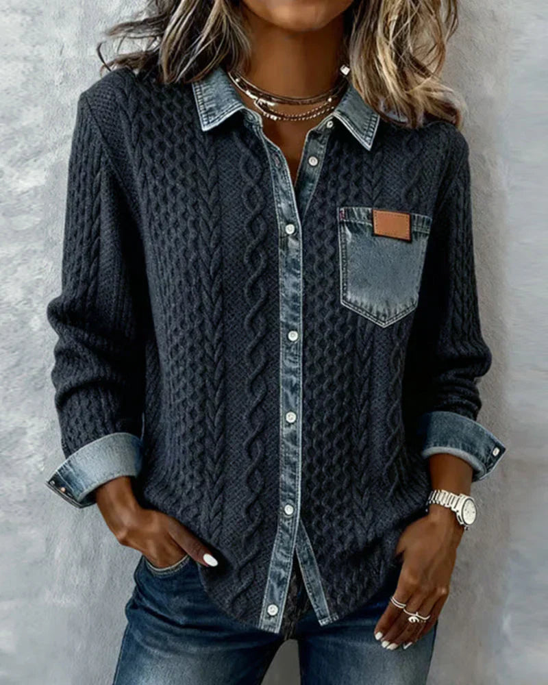 Brianna | Patchwork Denim Shirt