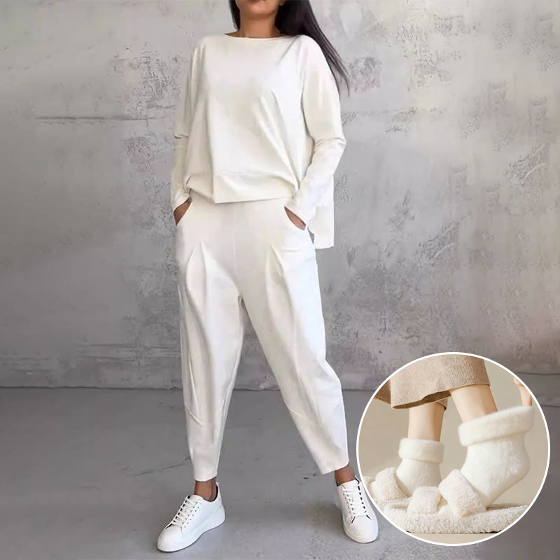 Mode, Leisure Long Sleeve Round Neck & Pants 2-Piece Set