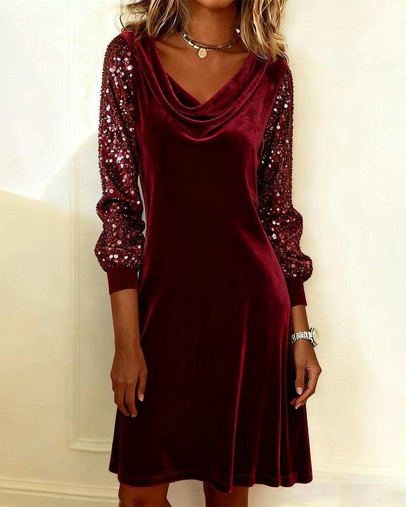 Dress Elegant Velvet and Sequins