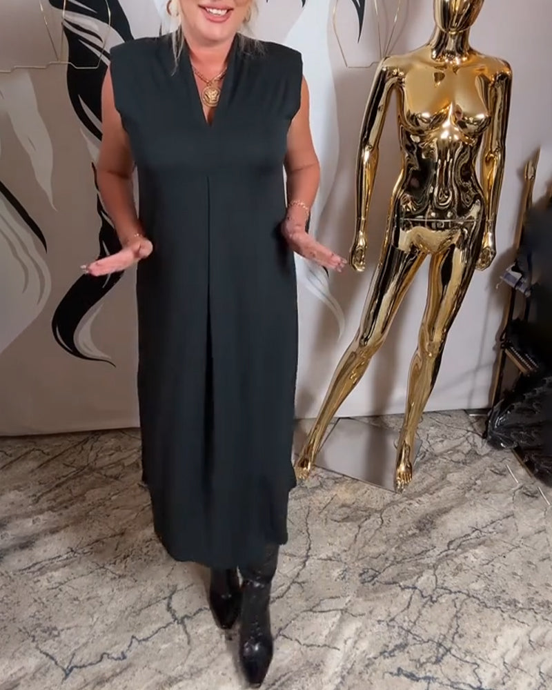 Trendy Sleeveless V-Neck Dress