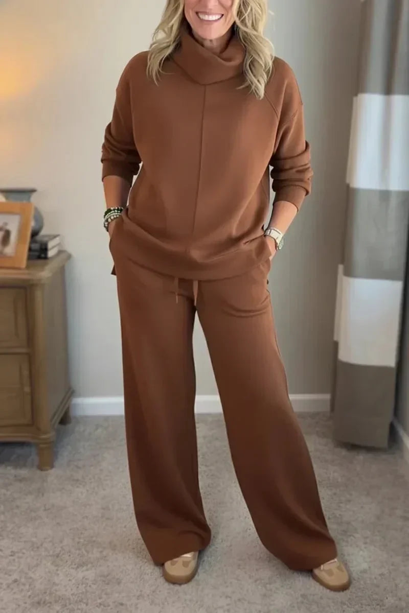 Thalia Cozy Two Piece Turtleneck Travel Set