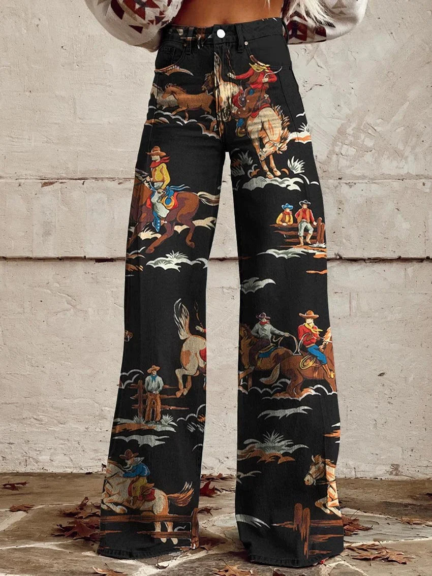 Holly | Vintage Western Rodeo Wide-Leg Jeans