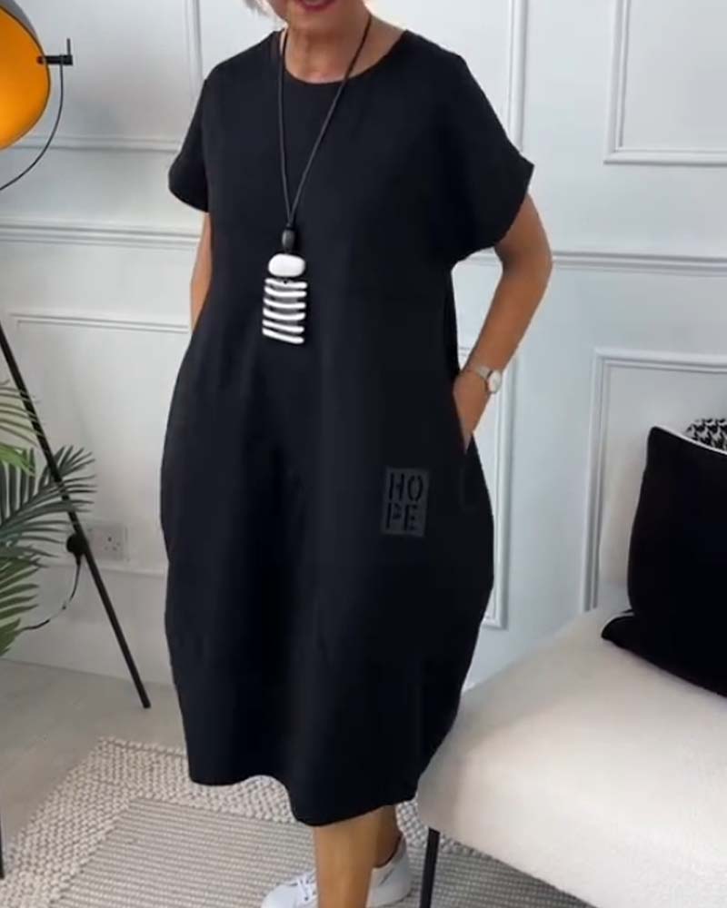 Simple Casual Kaftan with Short Sleeves