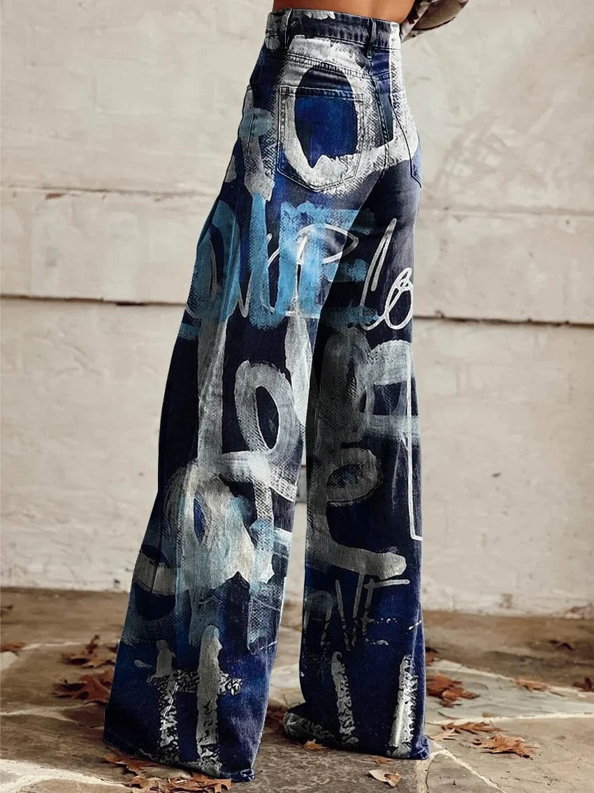 Charlotte | Artistic Printed Wide-Leg Pants