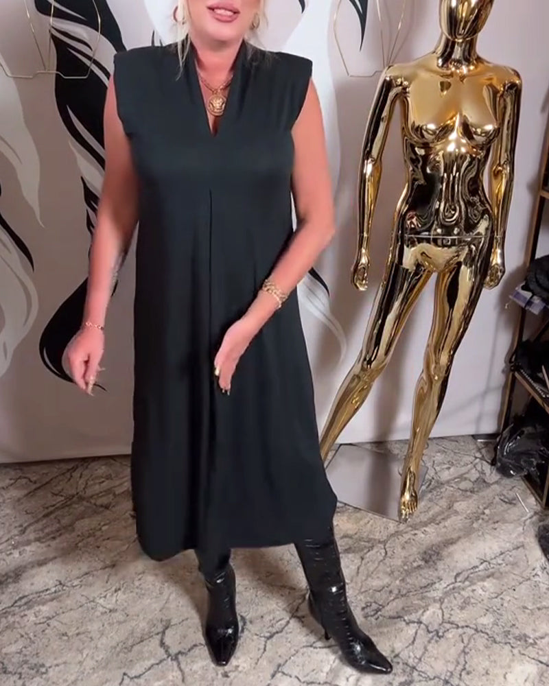 Trendy Sleeveless V-Neck Dress