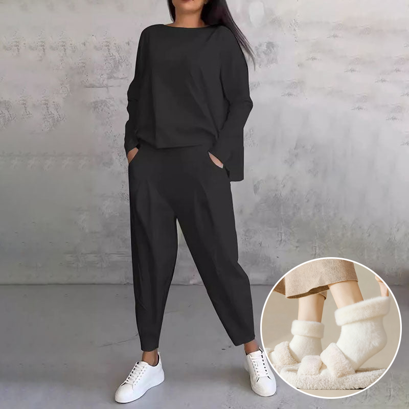 Mode, Leisure Long Sleeve Round Neck & Pants 2-Piece Set