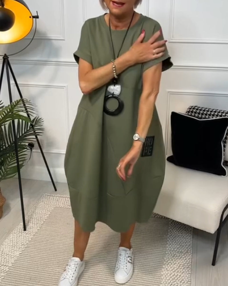 Simple Casual Kaftan with Short Sleeves