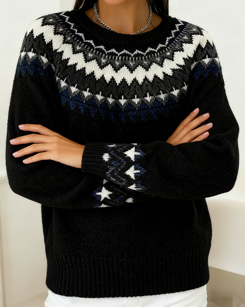 Long Sleeve Sweater with Round Neck