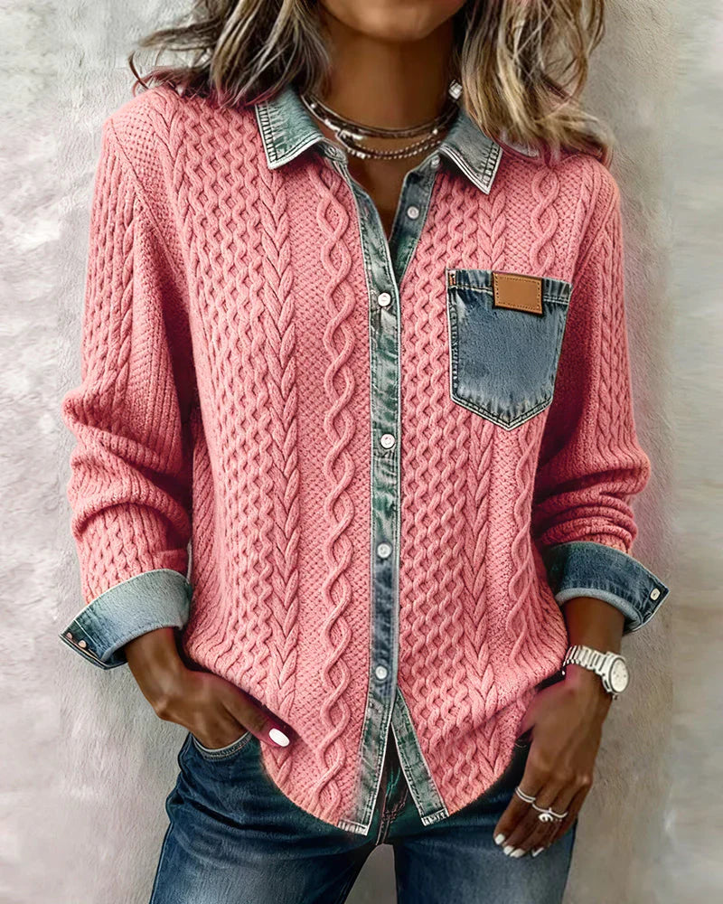 Brianna | Patchwork Denim Shirt