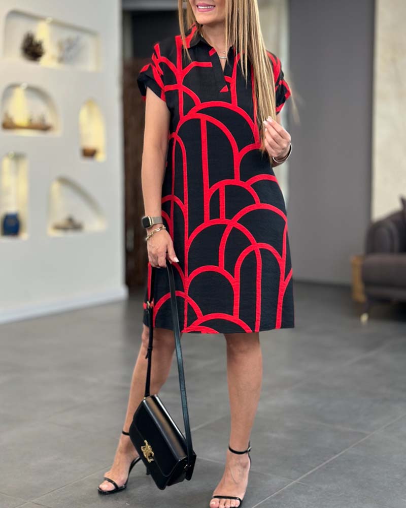 Fiona | Bold Geometric Print Dress