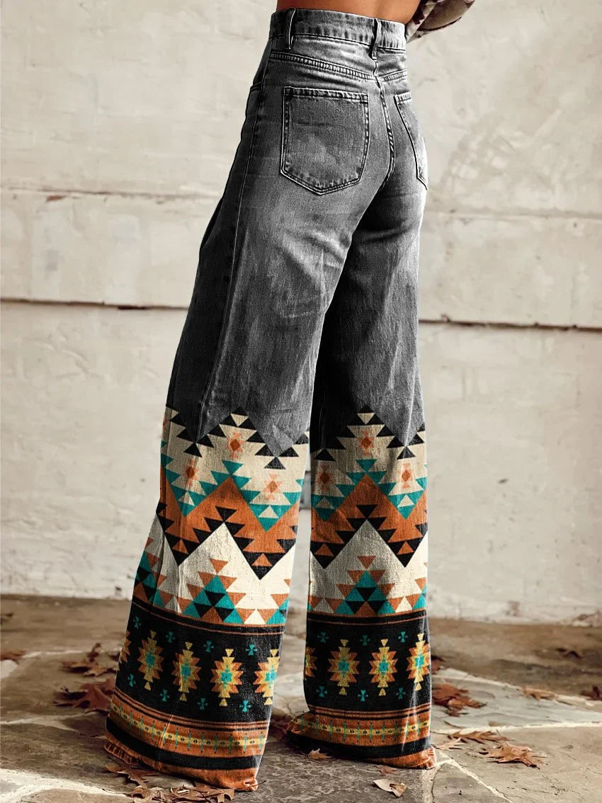 Hailey | Geometric Print Wide-Leg Pants