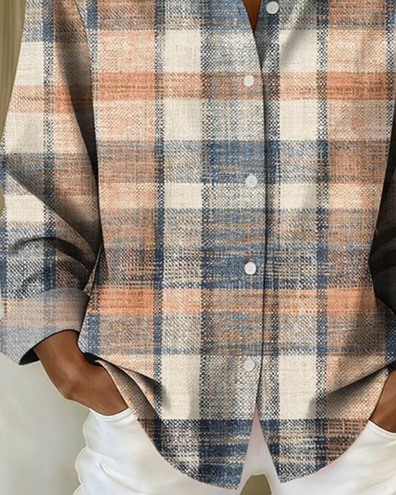 Vintage Plaid Button-Down Shirt
