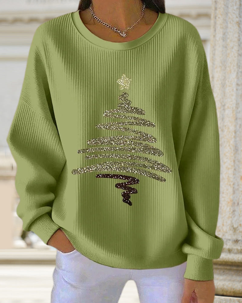 Printed Christmas Large Hollow Sweatshirt