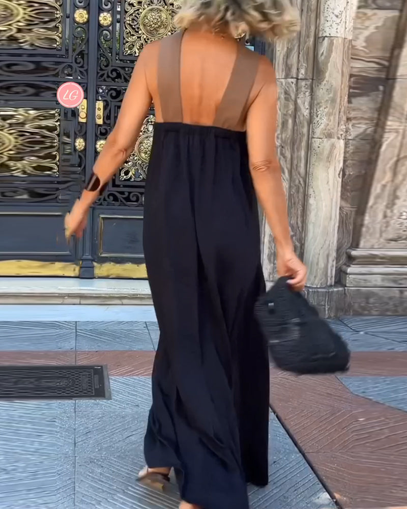 Emma | Chic Cross-Back Maxi Dress