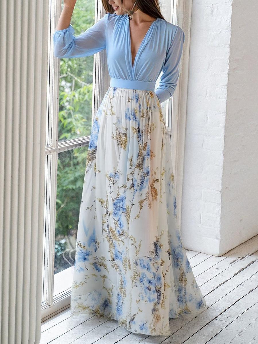 Bella | Flowing Floral Chiffon Gown