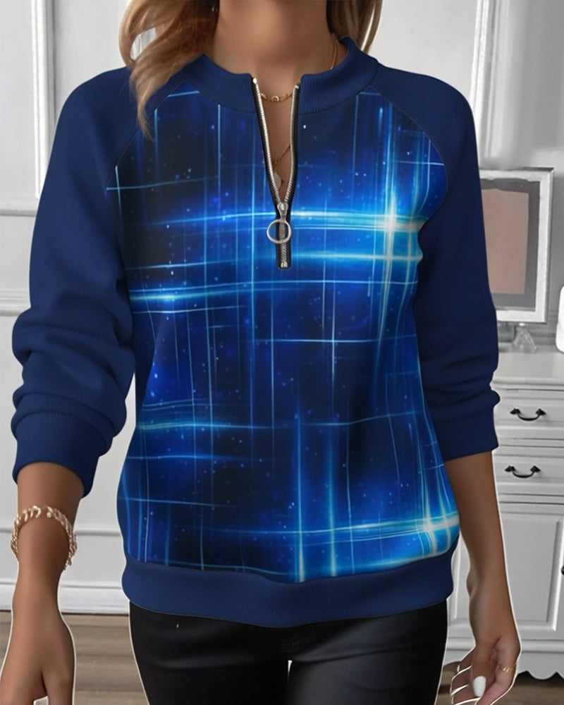 Fashion Gradient Half-Zip Hoodie