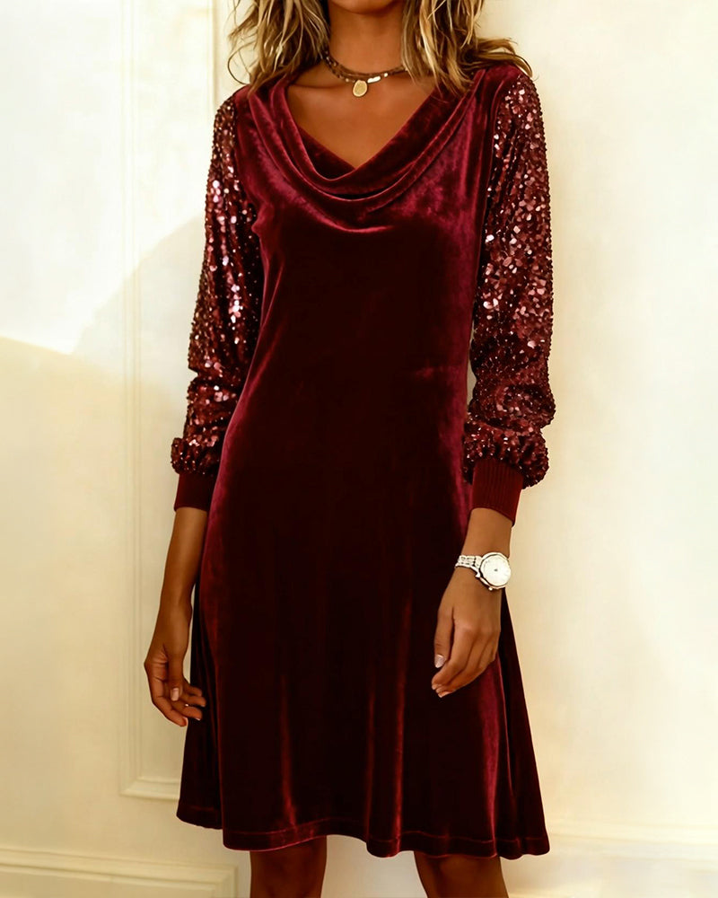 Dress Elegant Velvet and Sequins