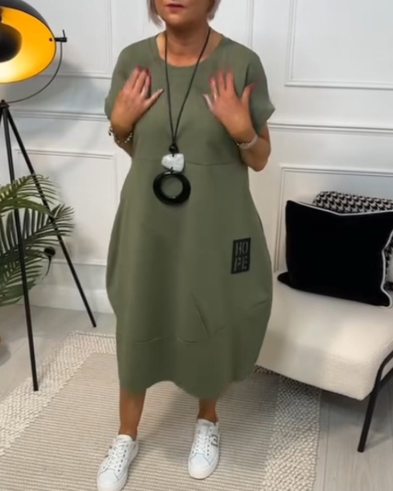 Simple Casual Kaftan with Short Sleeves