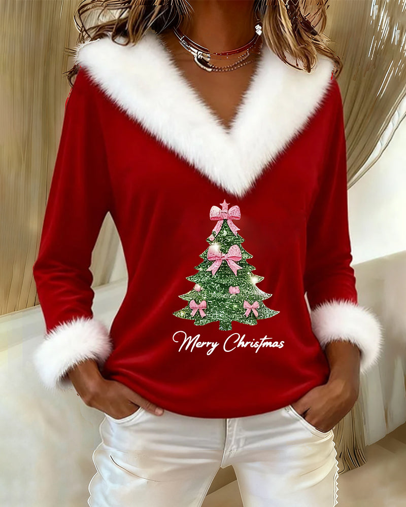 Top Grand Fur Print Christmas