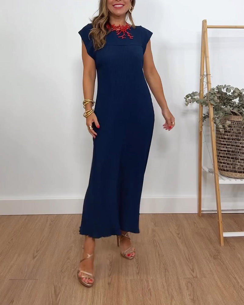 Kaitlyn | Elegant Soft Pleated Maxi Dress