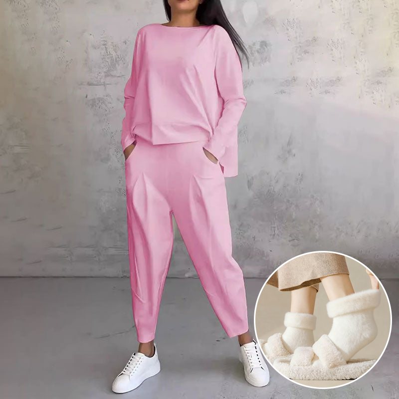 Mode, Leisure Long Sleeve Round Neck & Pants 2-Piece Set