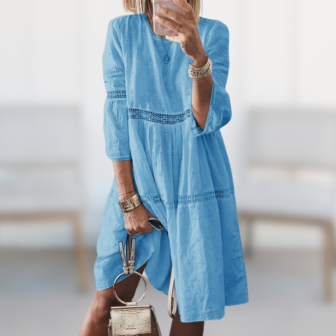 Jenna | Eyelet Detail A-Line Dress