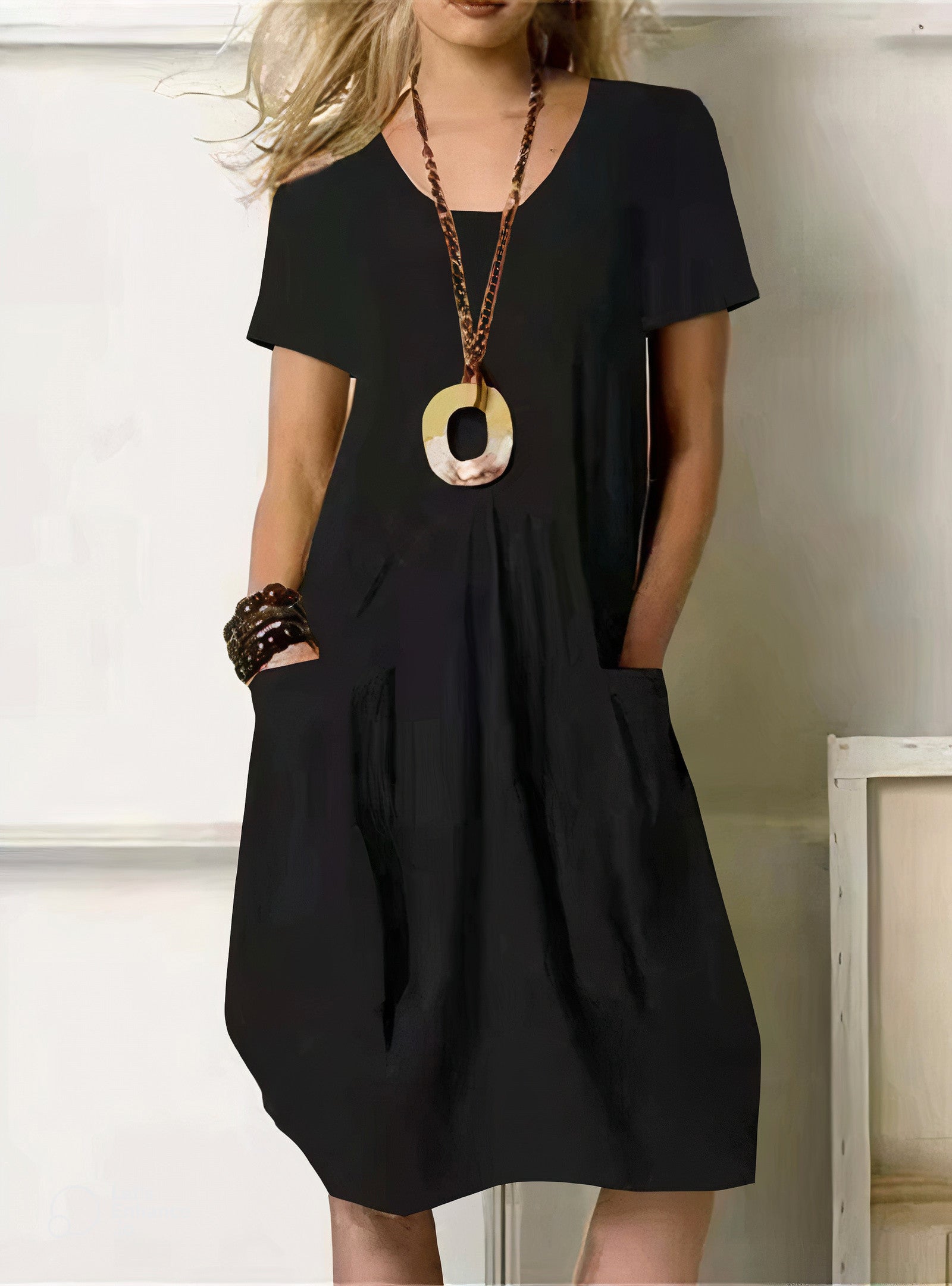 Brandy | Soft Pocket Pleat Day Dress