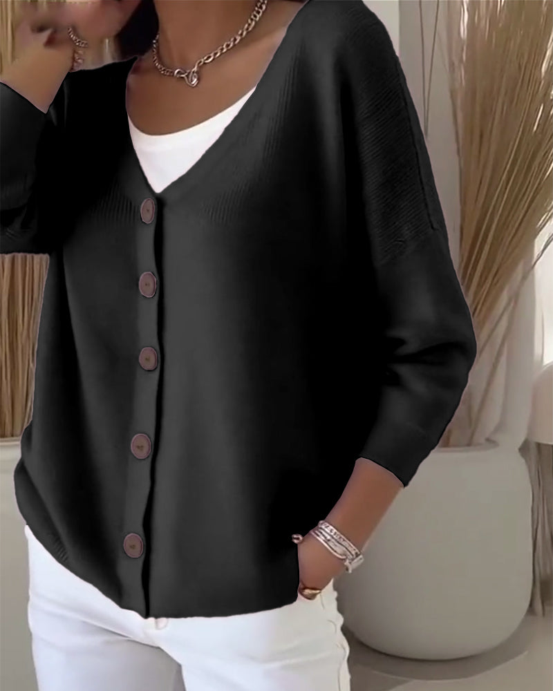 Sweater With Uni And Buttoned Features
