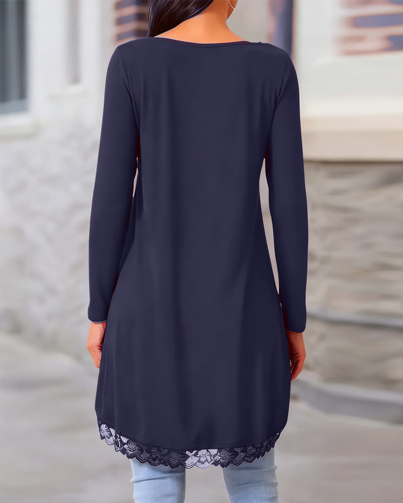 Irregular Long Sleeve Top with Mesh Panels