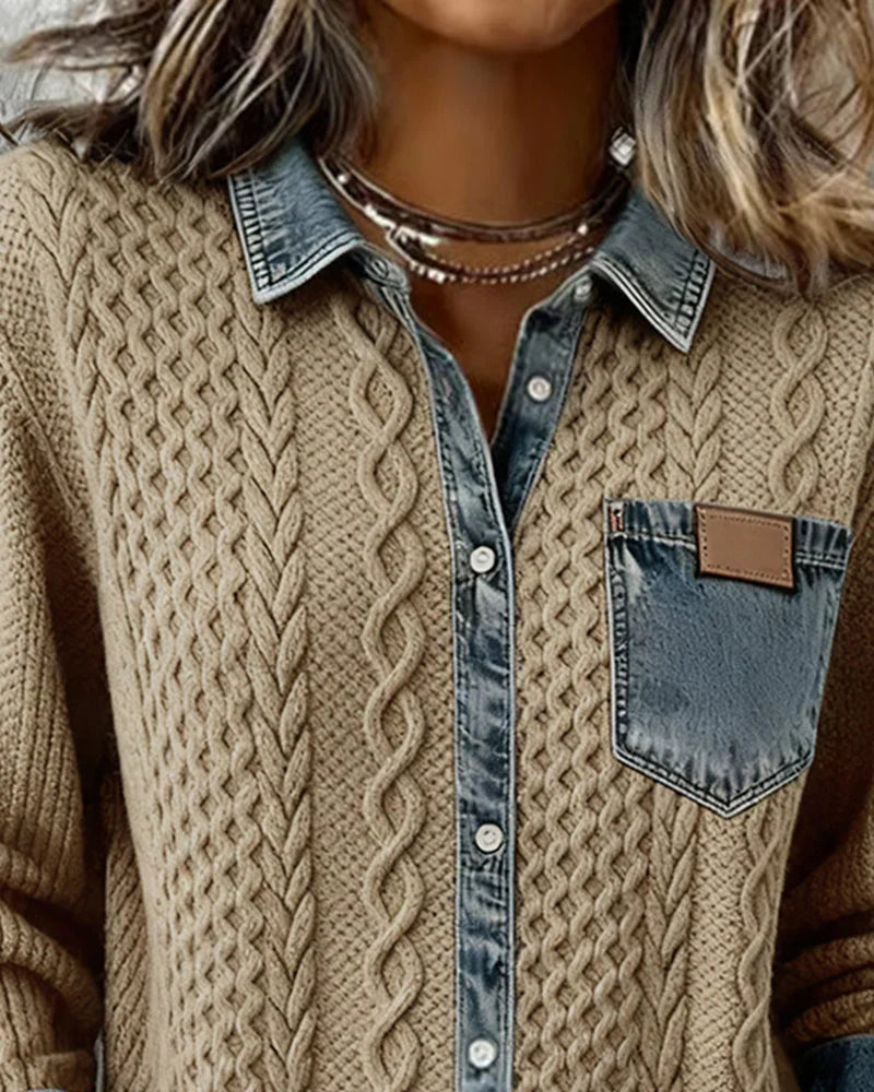 Brianna | Patchwork Denim Shirt