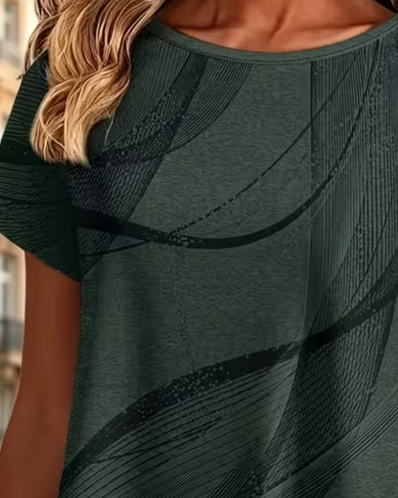 T-Shirt Short Sleeves Asymmetrical Hem