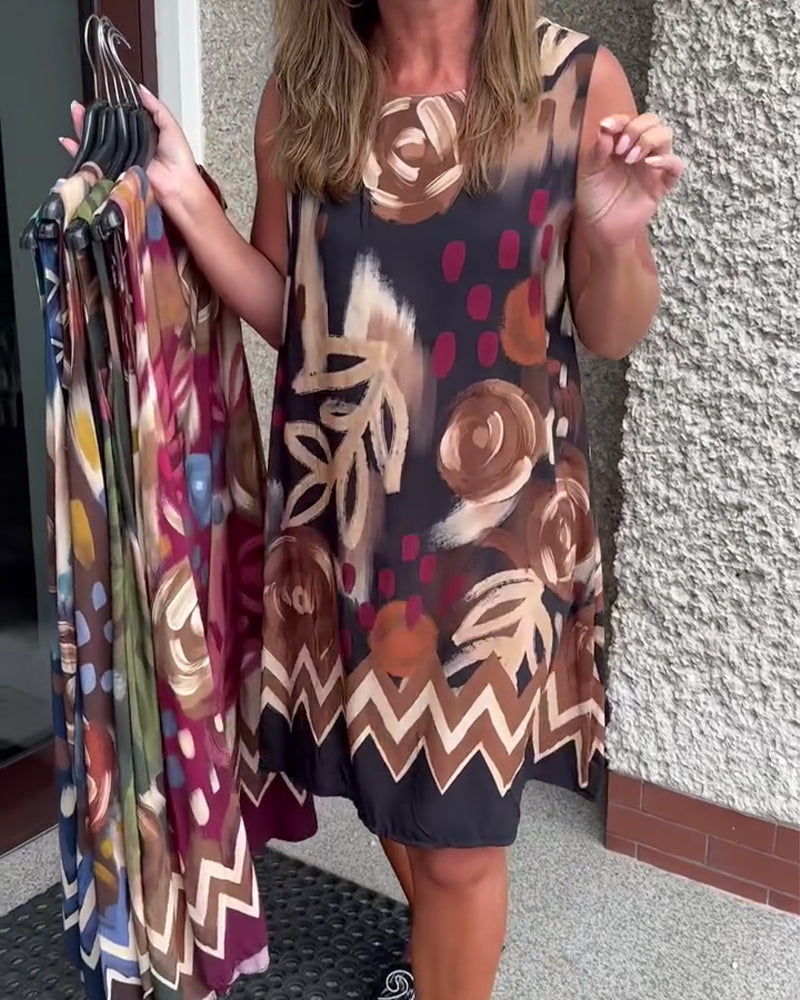 Dress Abstract Floral Sleeveless