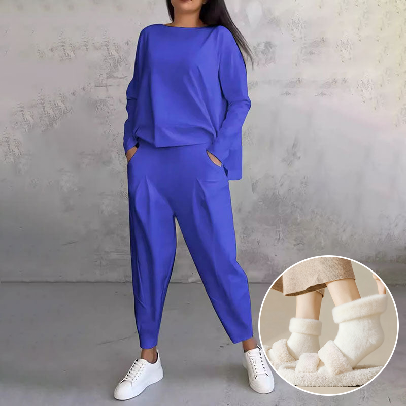 Mode, Leisure Long Sleeve Round Neck & Pants 2-Piece Set