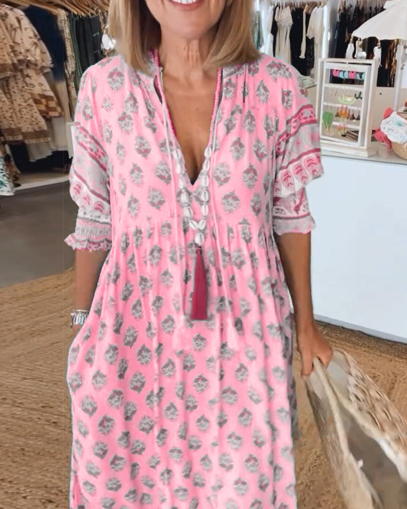 Audrey |  Stylish Bohemian Floral Dress