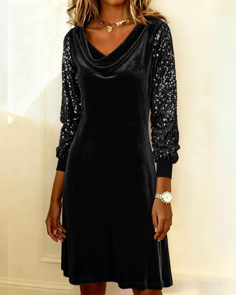 Dress Elegant Velvet and Sequins