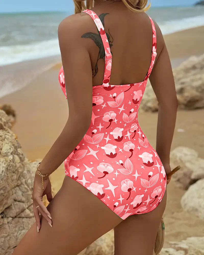 One Piece Printed Tankini